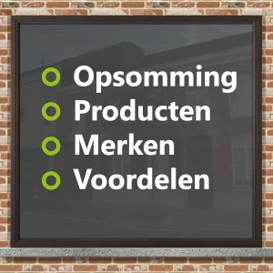 raamsticker opsomming met opsommingstekens in kleur