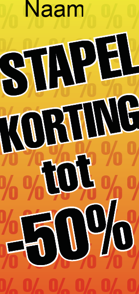 Etalage banner Stapelkorting en percentage