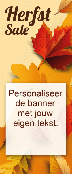 Etalage banner Herfst Sale te personaliseren met eigen tekst