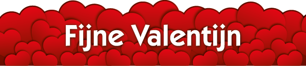 Raamsticker Valentijn streamer op maat gemaakt met achtergrond in hartjes