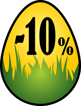 Raamsticker 10% in paasei met gras