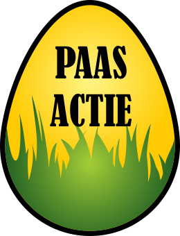 Raamsticker Paasactie in paasei met gras