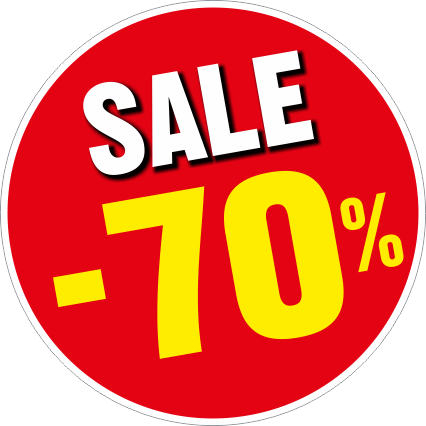 Raamsticker Sale kortingsbal -70%