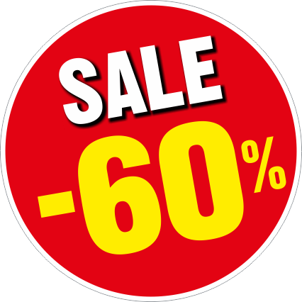 Raamsticker Sale kortingsbal -60%
