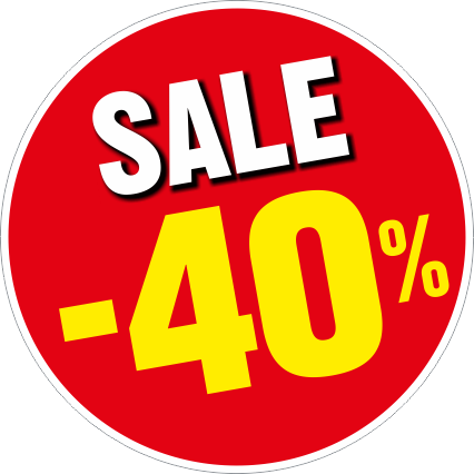 Raamsticker Sale kortingsbal -40%