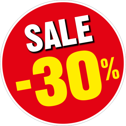 Raamsticker Sale kortingsbal -30%