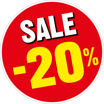Raamsticker Sale kortingsbal -20%