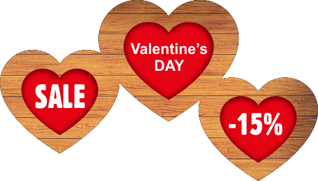 Raamsticker Valentine's Day SALE met percentage naar keuze