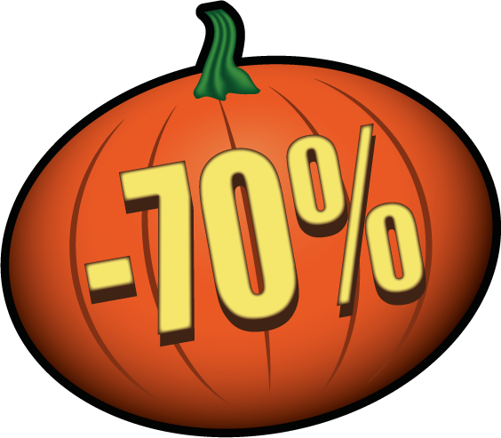 Raamsticker Halloween pompoen met percentage naar keuze