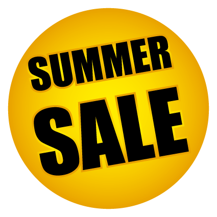 Raamsticker Summer sale in bol zwart-geel