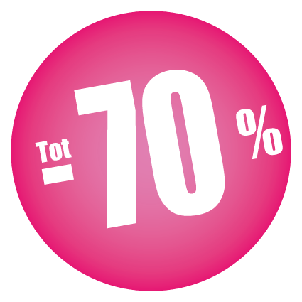 Raamsticker korting rond wit-roze