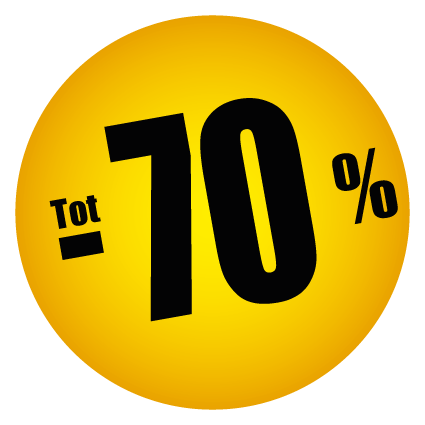Raamsticker korting rond wit-geel