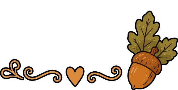 Raamsticker een warme ontvangst met eikeltje en hartje voor de herfst