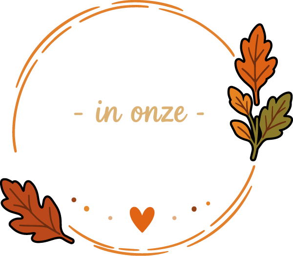 Raamsticker Welkom in onze herfstsfeer in cirkel met bladeren