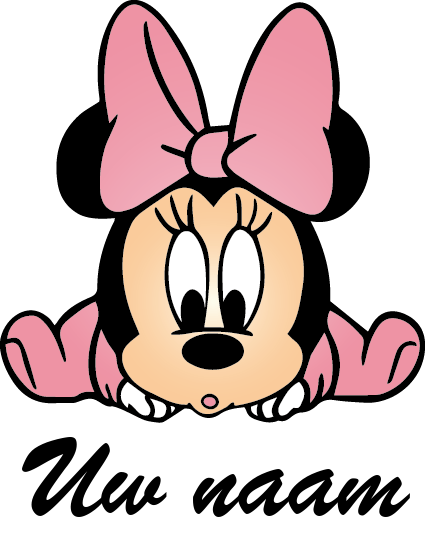 zijn regisseur overdracht Muursticker - Minnie Mouse met naam - Kinderkamer | Stickers JL-Design  MDFC005TO