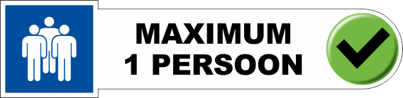 Corona Sticker maximum 1 persoon met pictogram