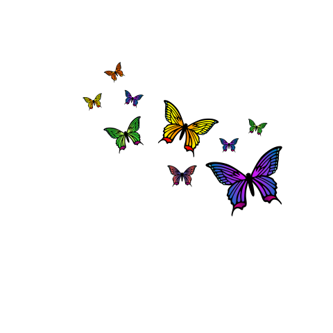 Autosticker set vlinders in verschillende kleuren 23-delig
