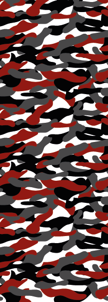 Behang banner Camouflage patroon fijn in wit grijs zwart rood