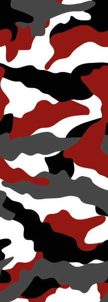Behang banner Camouflage patroon grof in wit grijs zwart rood
