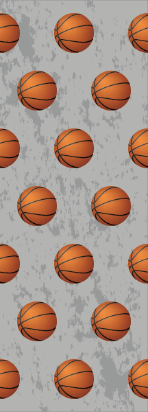 Behang banner basketballen-patroon-op-grijze-achtergrond