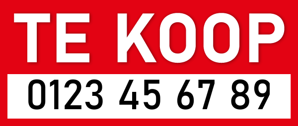 Sticker Te koop met telefoonnummer