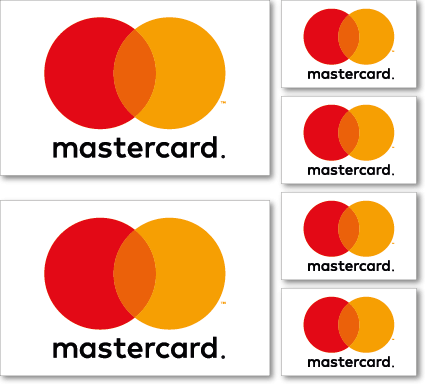 Sticker set met 6 Mastercard logo's