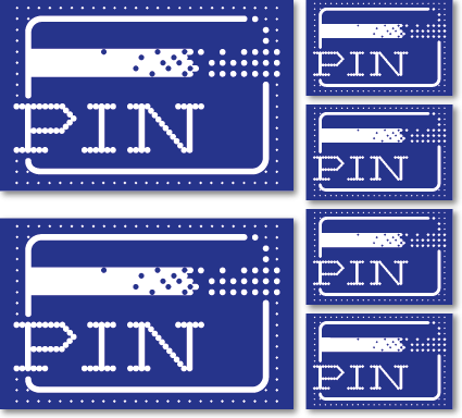 Sticker set van 6 PIN logo's