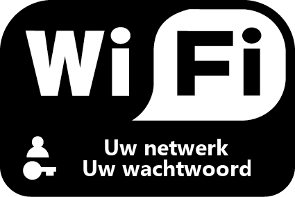 Sticker WiFi met eigen netwerk en wachtwoord login