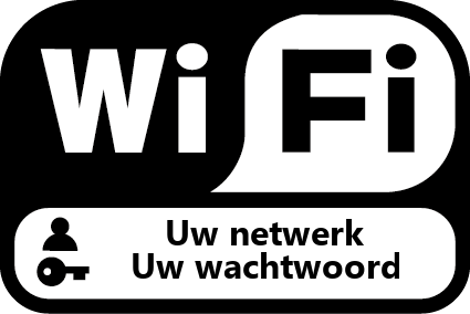 Sticker WiFi met netwerk en wachtwoord login