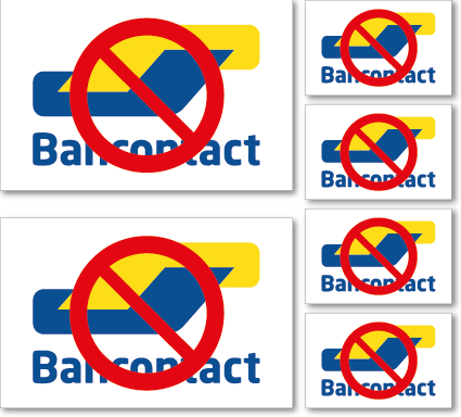 Sticker set 6x geen Bancontact