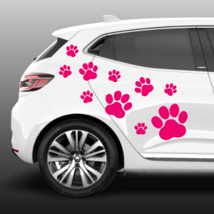 Autosticker set met 24 hondenpootjes set met 24 hondenpootjes