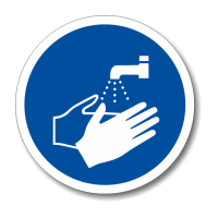 Pictogram handen wassen verplicht