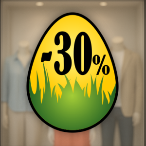 30% in paasei met gras
