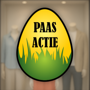 Paasactie in paasei met gras