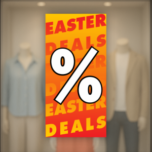 Easter deals met groot % teken