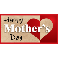 Happy Mother's Day op achtergrond met hartje half rood