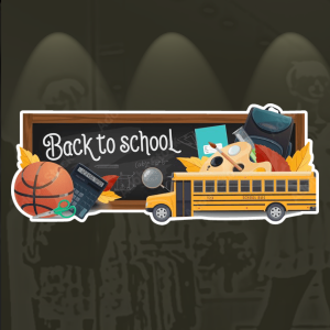Back to School op zwart schoolbord