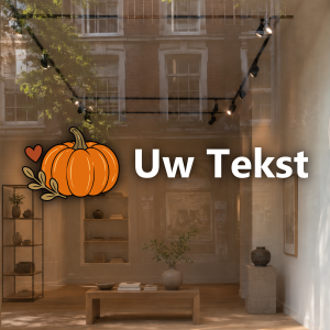Herfst pompoen hartje en eigen tekst