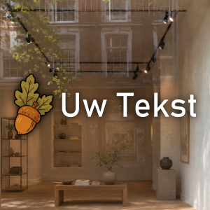 eikel en bladeren in kleur met eigen tekst uitgesneden
