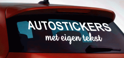 Autosticker met eigen tekst ontwerpen