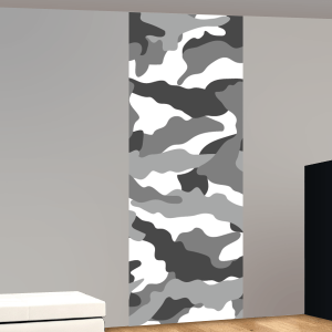 Camouflage patroon grof met wit en grijze tinten