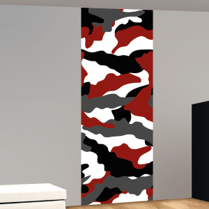 Camouflage patroon grof in wit grijs zwart rood