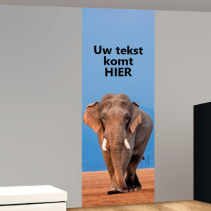 Banner met olifant en eigen tekst