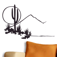 Cactus met bergen
