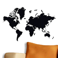 Wereldkaart silhouet