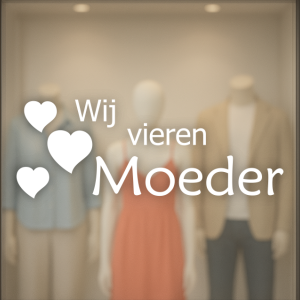 Wij vieren moeder met hartjes
