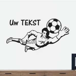 Keeper voetbal en tekst