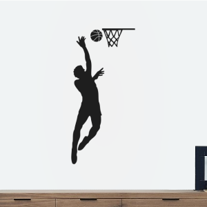Basketbalspeler en net