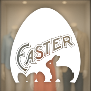 Paasei met Easter en paashaas