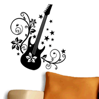Gitaar met bloemen